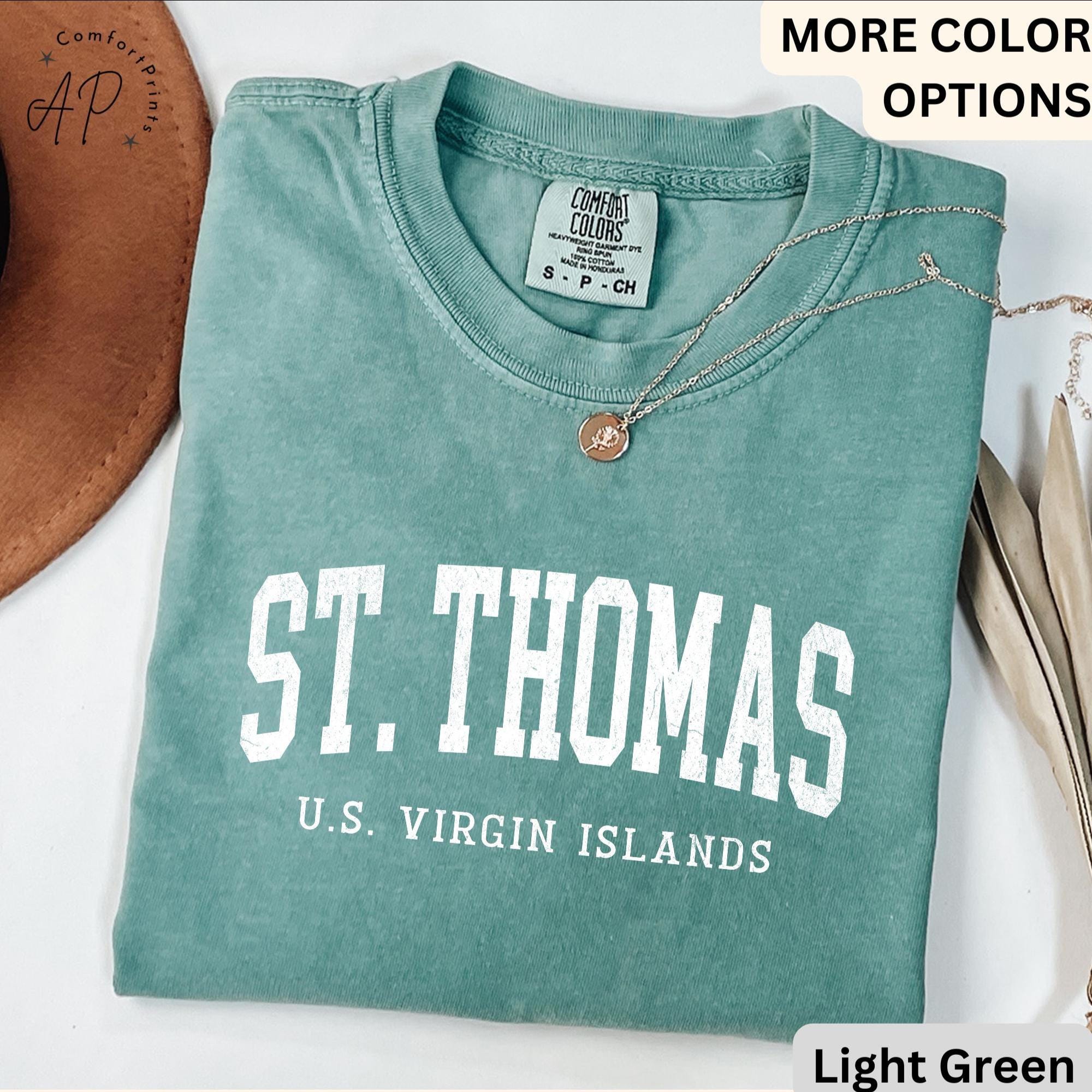St. Thomas U.S. Virgin Islands Comfort Colors® T-Shirt, Saint Thomas Shirt, Gift for Traveler Sweatshirt, Vacation Long-Sleeve Shirt