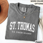 St. Thomas U.S. Virgin Islands Comfort Colors® T-Shirt, Saint Thomas Shirt, Gift for Traveler Sweatshirt, Vacation Long-Sleeve Shirt