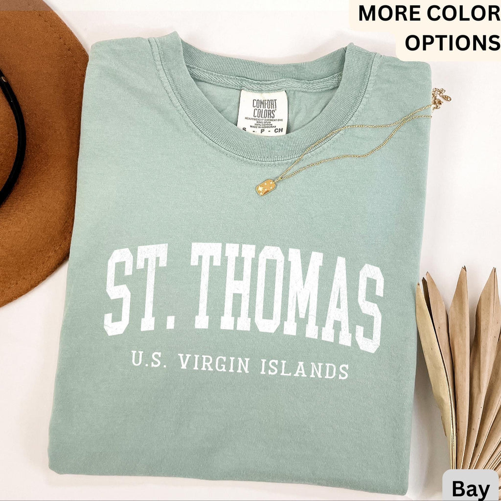 St. Thomas U.S. Virgin Islands Comfort Colors® T-Shirt, Saint Thomas Shirt, Gift for Traveler Sweatshirt, Vacation Long-Sleeve Shirt