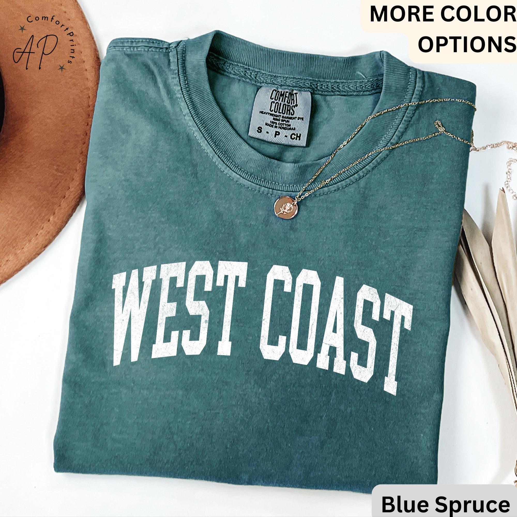 West Coast Comfort Colors® T-Shirt, West Coast Beach Shirt, Gift for West Coast Bachelorette Sweatshirt, West Coast Long-Sleeve Shirt
