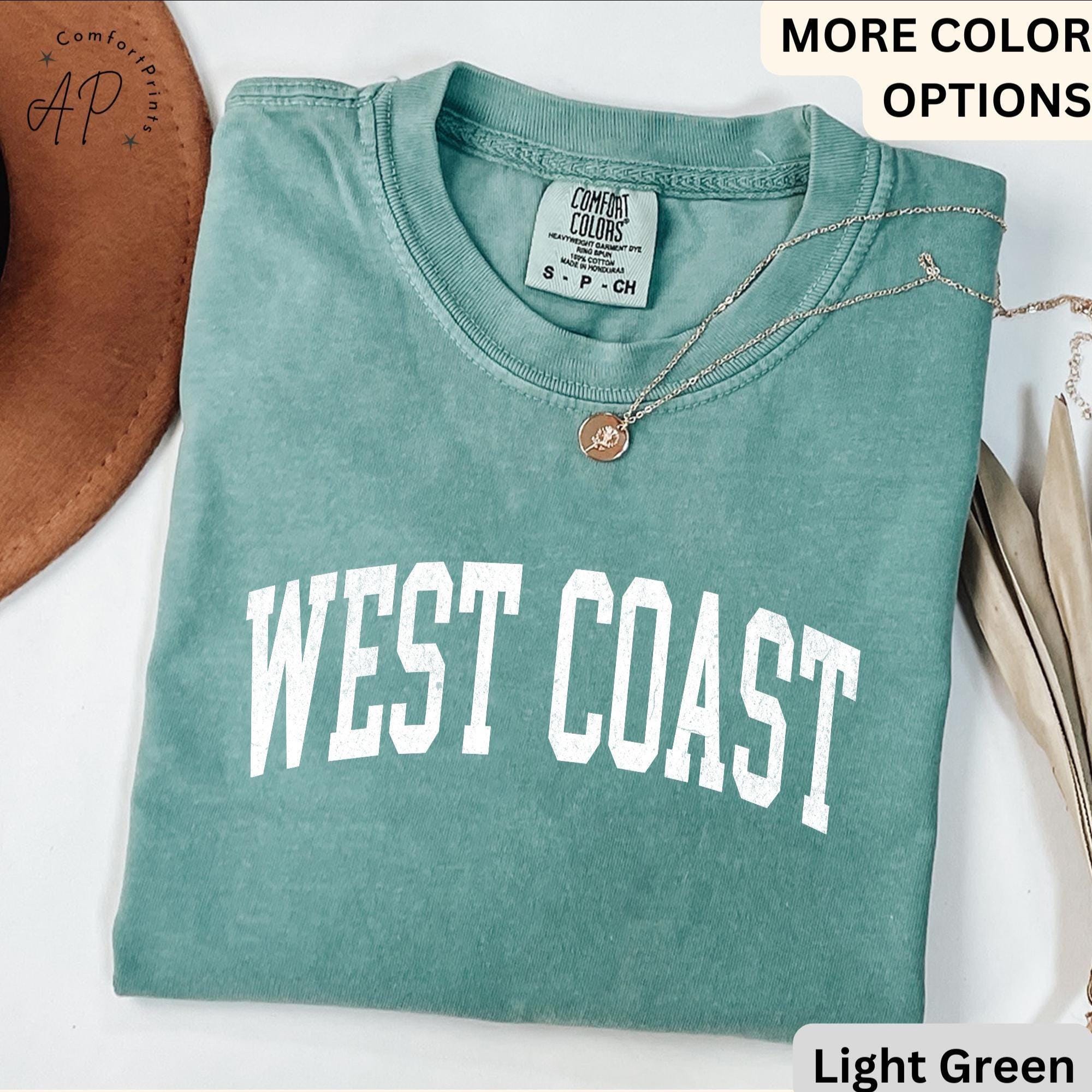 West Coast Comfort Colors® T-Shirt, West Coast Beach Shirt, Gift for West Coast Bachelorette Sweatshirt, West Coast Long-Sleeve Shirt
