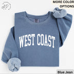West Coast Comfort Colors® T-Shirt, West Coast Beach Shirt, Gift for West Coast Bachelorette Sweatshirt, West Coast Long-Sleeve Shirt