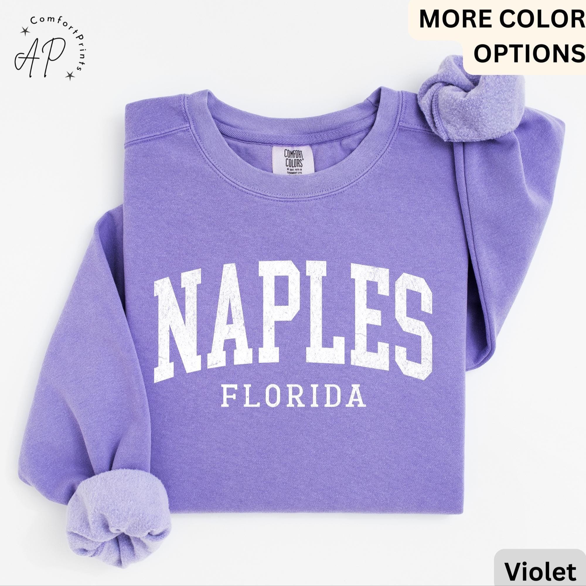 Naples Florida Comfort Colors® Sweatshirt, Naples FL Sweater, Gift for Florida Trip T-Shirt, Naples Souvenir Long-Sleeve Shirt