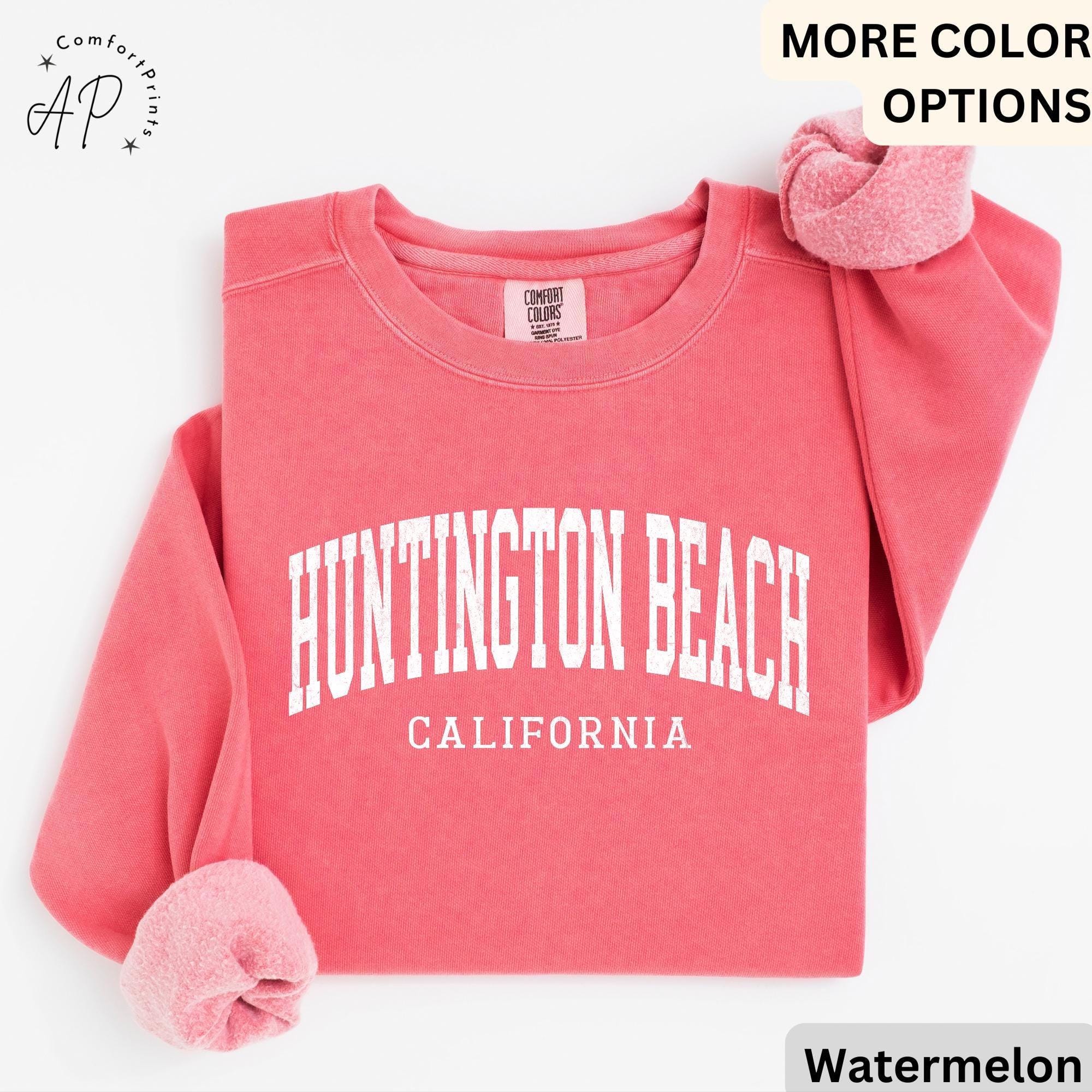 Huntington Beach Comfort Colors® Sweatshirt, Huntington Beach CA Sweater, Gift for Huntington Beach T-Shirt, California Long-Sleeve Shirt
