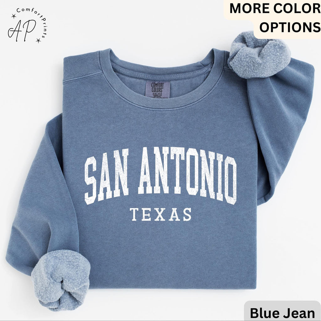 San Antonio Comfort Colors® Sweatshirt, San Antonio TX Sweater, Gift for San Antonio T-Shirt, San Antonio Long-Sleeve Shirt