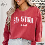 San Antonio Comfort Colors® Sweatshirt, San Antonio TX Sweater, Gift for San Antonio T-Shirt, San Antonio Long-Sleeve Shirt
