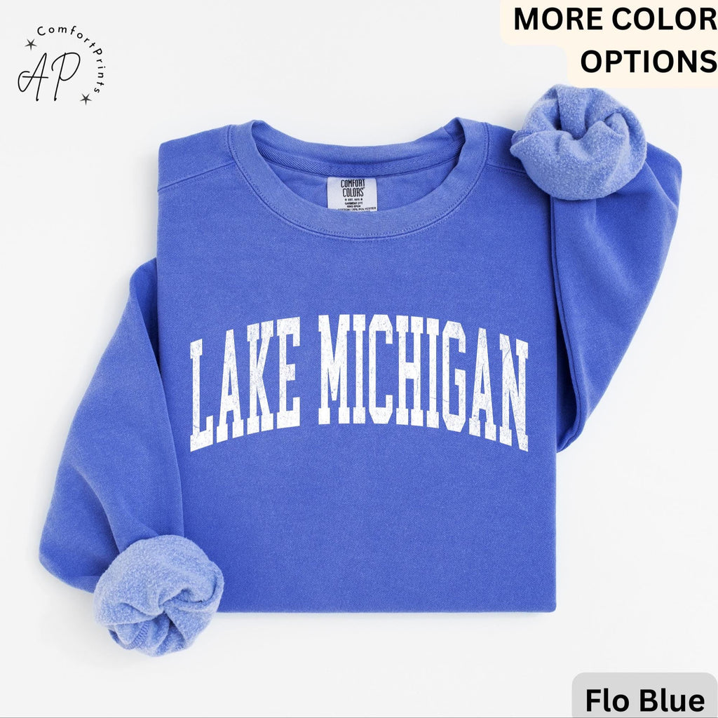 Lake Michigan Comfort Colors® T-Shirt, Lake Michigan Shirt, Gift for Lake Michigan Sweatshirt, Lake Michigan Long-Sleeve Shirt