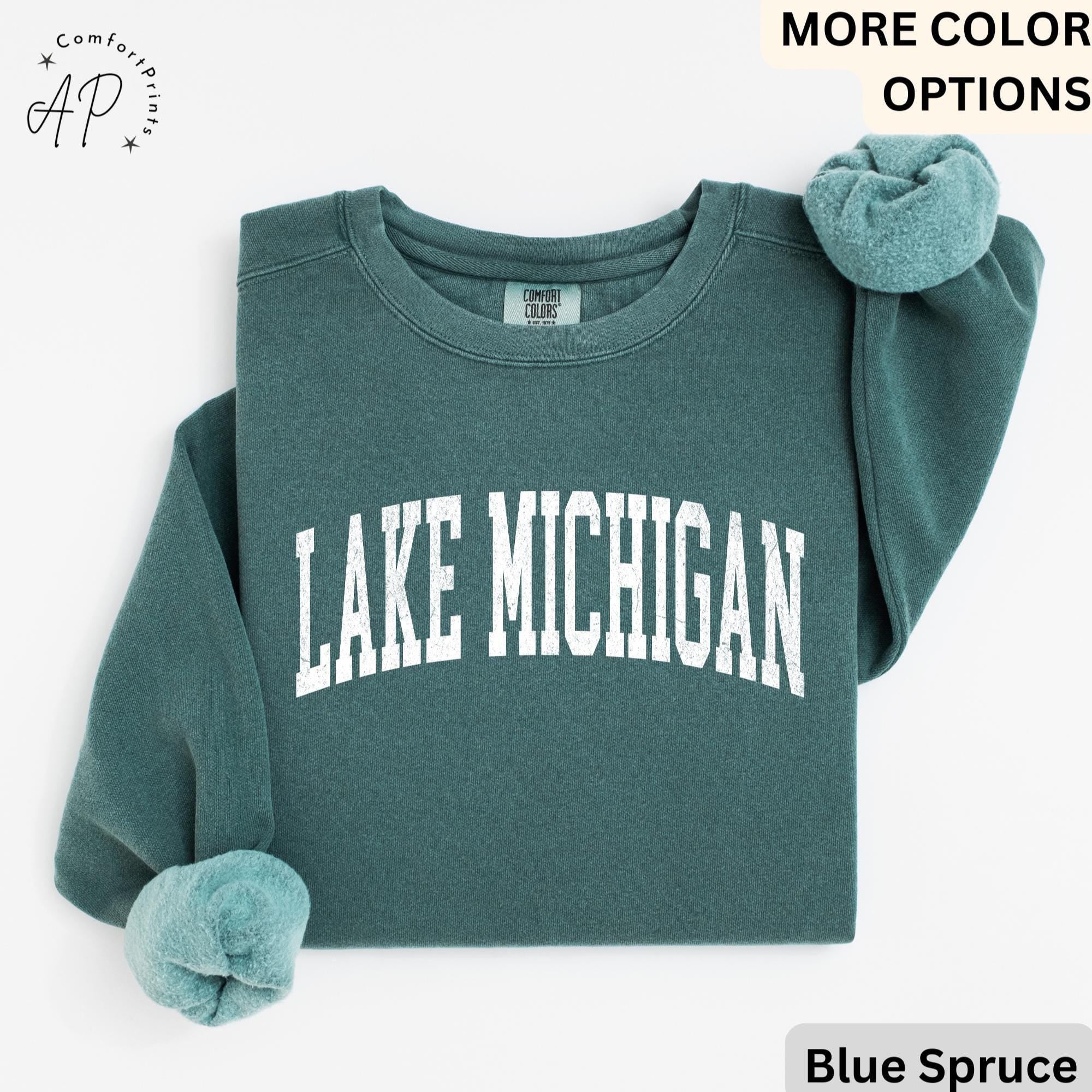 Lake Michigan Comfort Colors® T-Shirt, Lake Michigan Shirt, Gift for Lake Michigan Sweatshirt, Lake Michigan Long-Sleeve Shirt