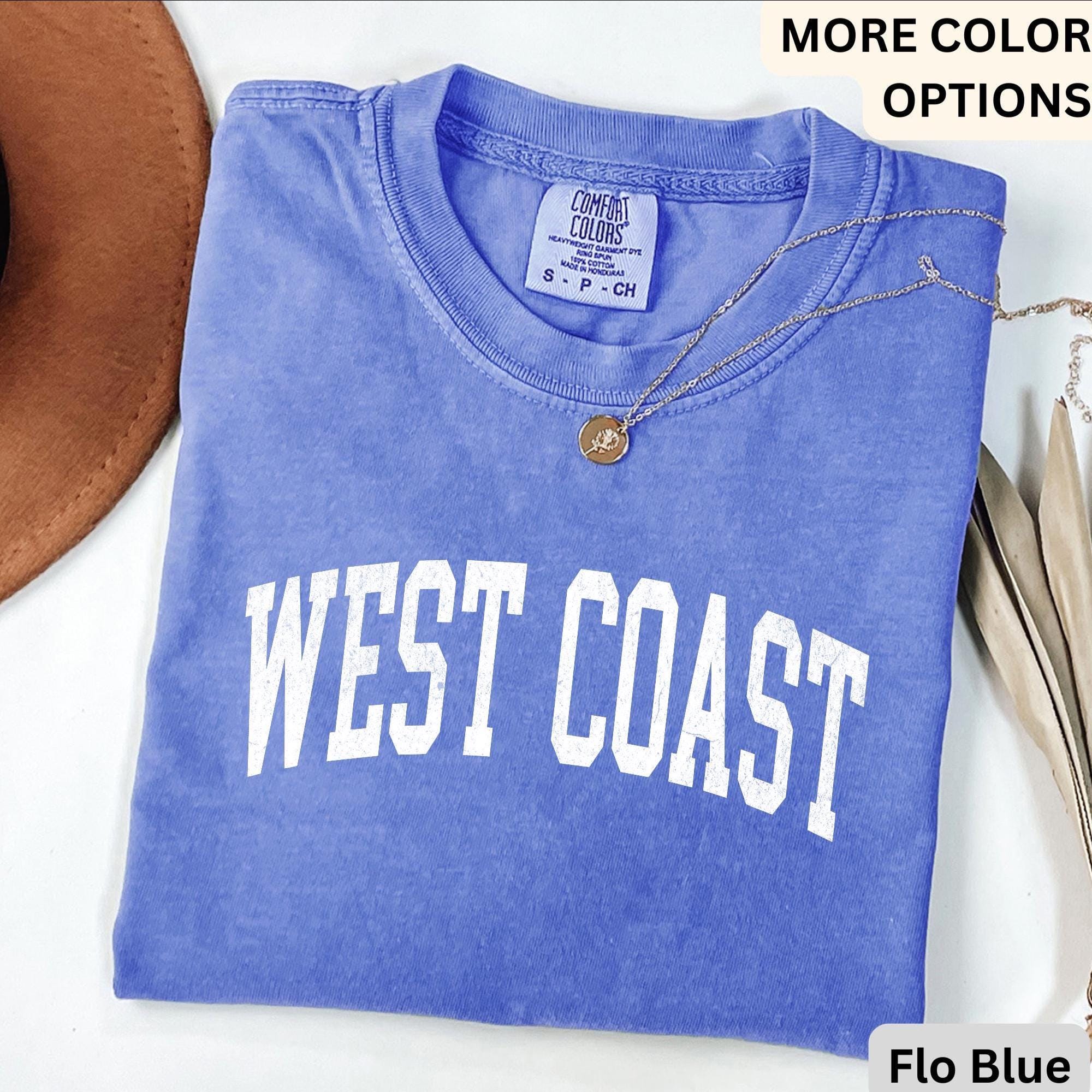 West Coast Comfort Colors® T-Shirt, West Coast Beach Shirt, Gift for West Coast Bachelorette Sweatshirt, West Coast Long-Sleeve Shirt