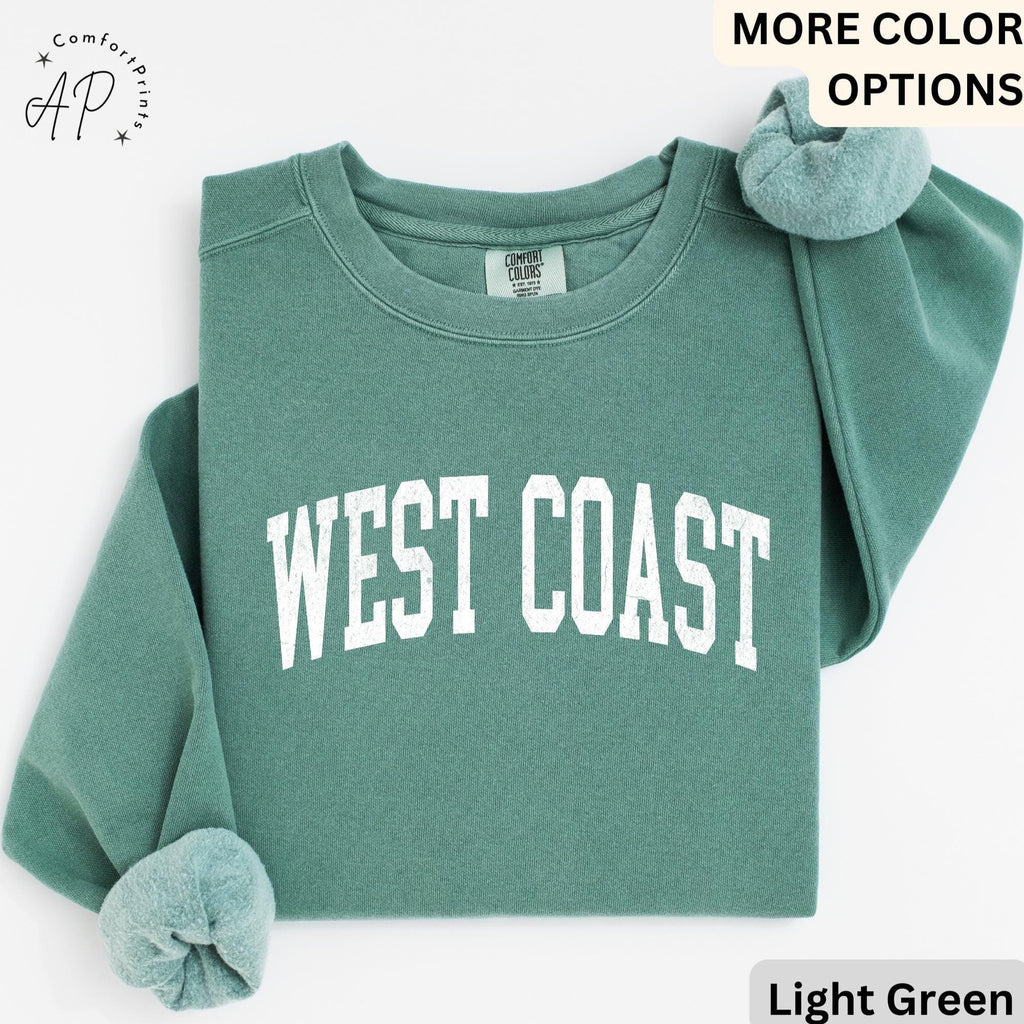 West Coast Comfort Colors® T-Shirt, West Coast Beach Shirt, Gift for West Coast Bachelorette Sweatshirt, West Coast Long-Sleeve Shirt