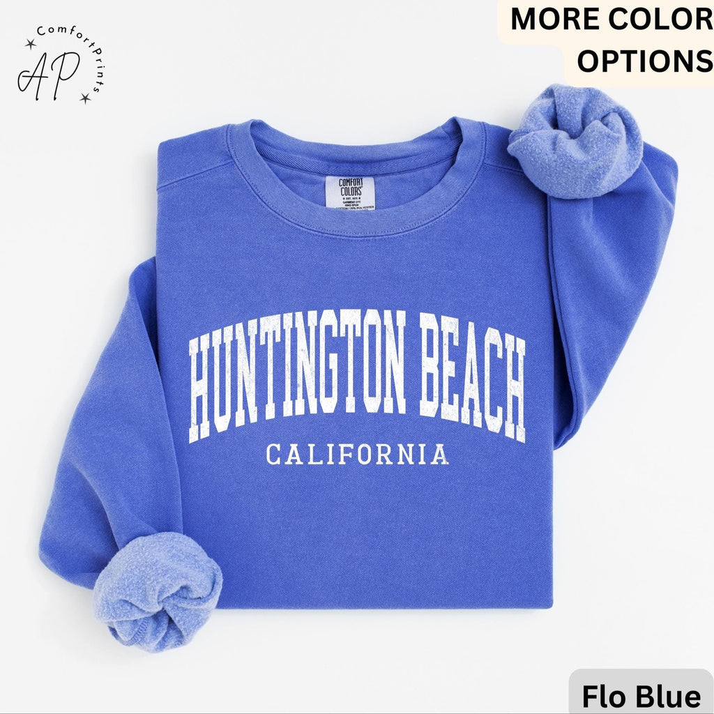 Huntington Beach Comfort Colors® Sweatshirt, Huntington Beach CA Sweater, Gift for Huntington Beach T-Shirt, California Long-Sleeve Shirt