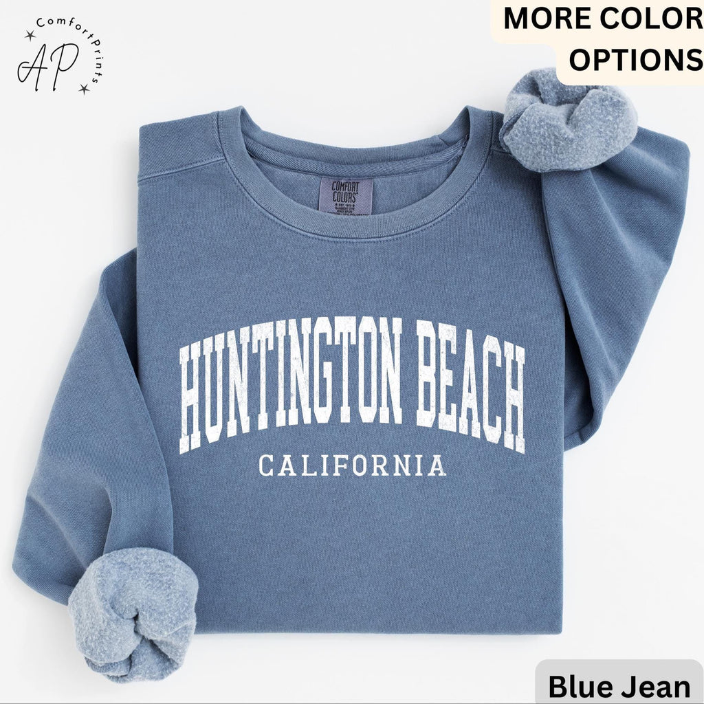 Huntington Beach Comfort Colors® Sweatshirt, Huntington Beach CA Sweater, Gift for Huntington Beach T-Shirt, California Long-Sleeve Shirt