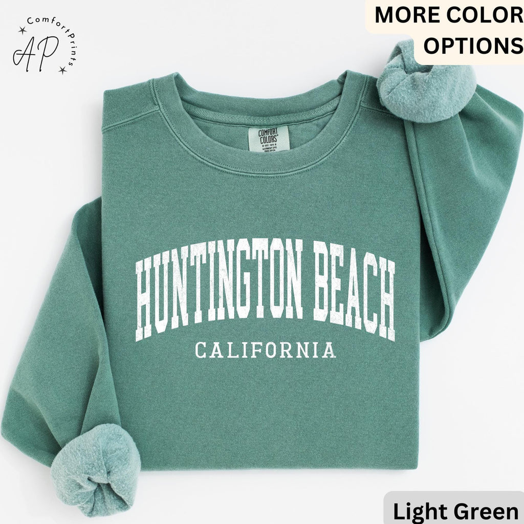 Huntington Beach Comfort Colors® Sweatshirt, Huntington Beach CA Sweater, Gift for Huntington Beach T-Shirt, California Long-Sleeve Shirt
