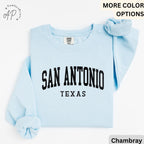 San Antonio Comfort Colors® Sweatshirt, San Antonio TX Sweater, Gift for San Antonio T-Shirt, San Antonio Long-Sleeve Shirt