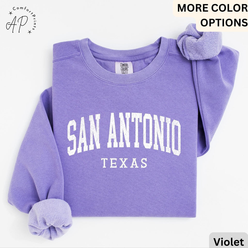 San Antonio Comfort Colors® Sweatshirt, San Antonio TX Sweater, Gift for San Antonio T-Shirt, San Antonio Long-Sleeve Shirt