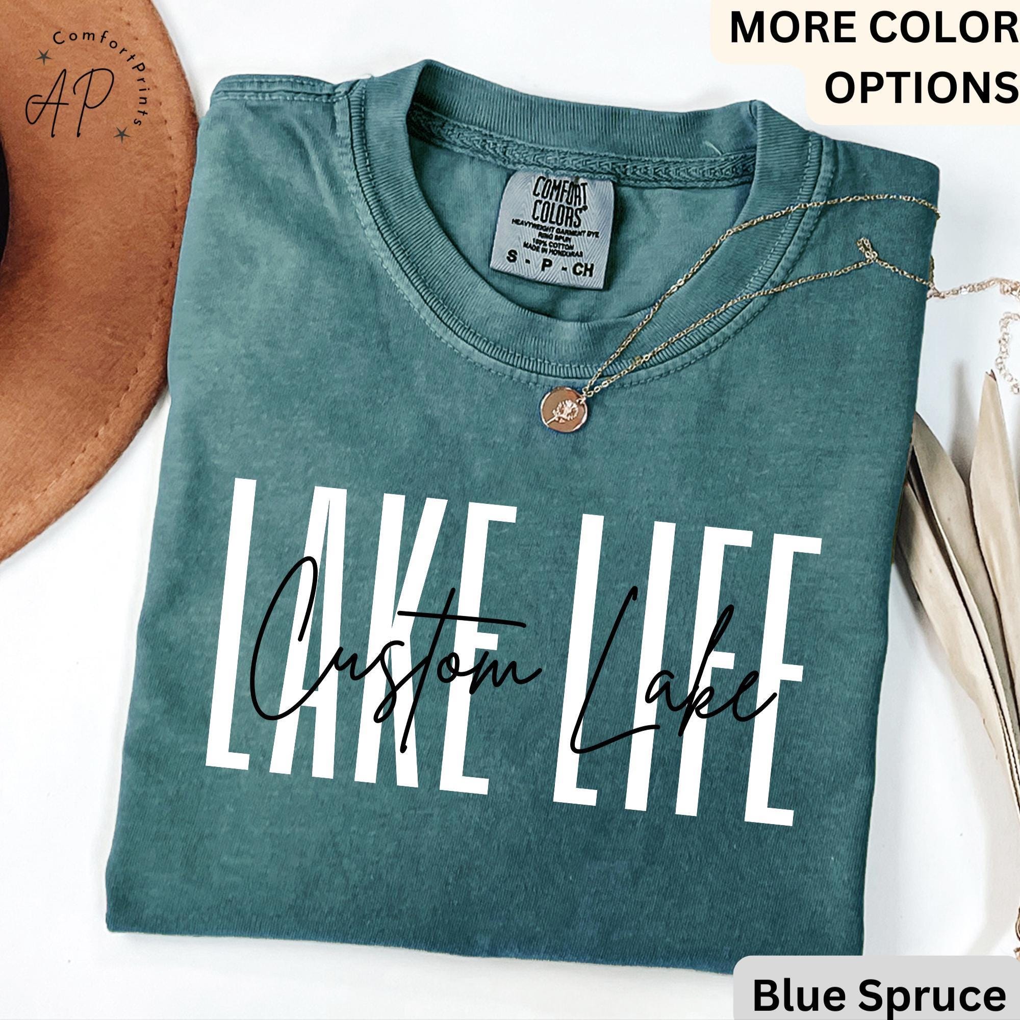 Custom Lake Life Comfort Colors T-Shirt, Personalized Lake House Shirt, Summer Vacation Tee
