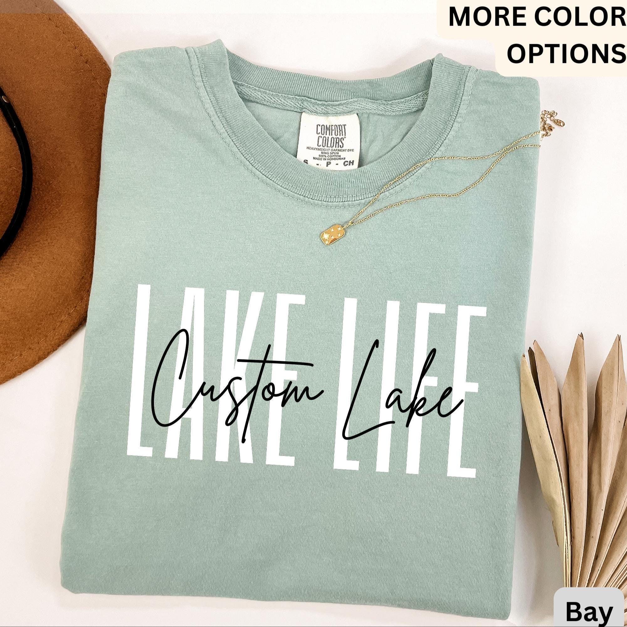 Custom Lake Life Comfort Colors T-Shirt, Personalized Lake House Shirt, Summer Vacation Tee