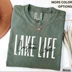 Custom Lake Life Comfort Colors T-Shirt, Personalized Lake House Shirt, Summer Vacation Tee