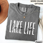 Custom Lake Life Comfort Colors T-Shirt, Personalized Lake House Shirt, Summer Vacation Tee