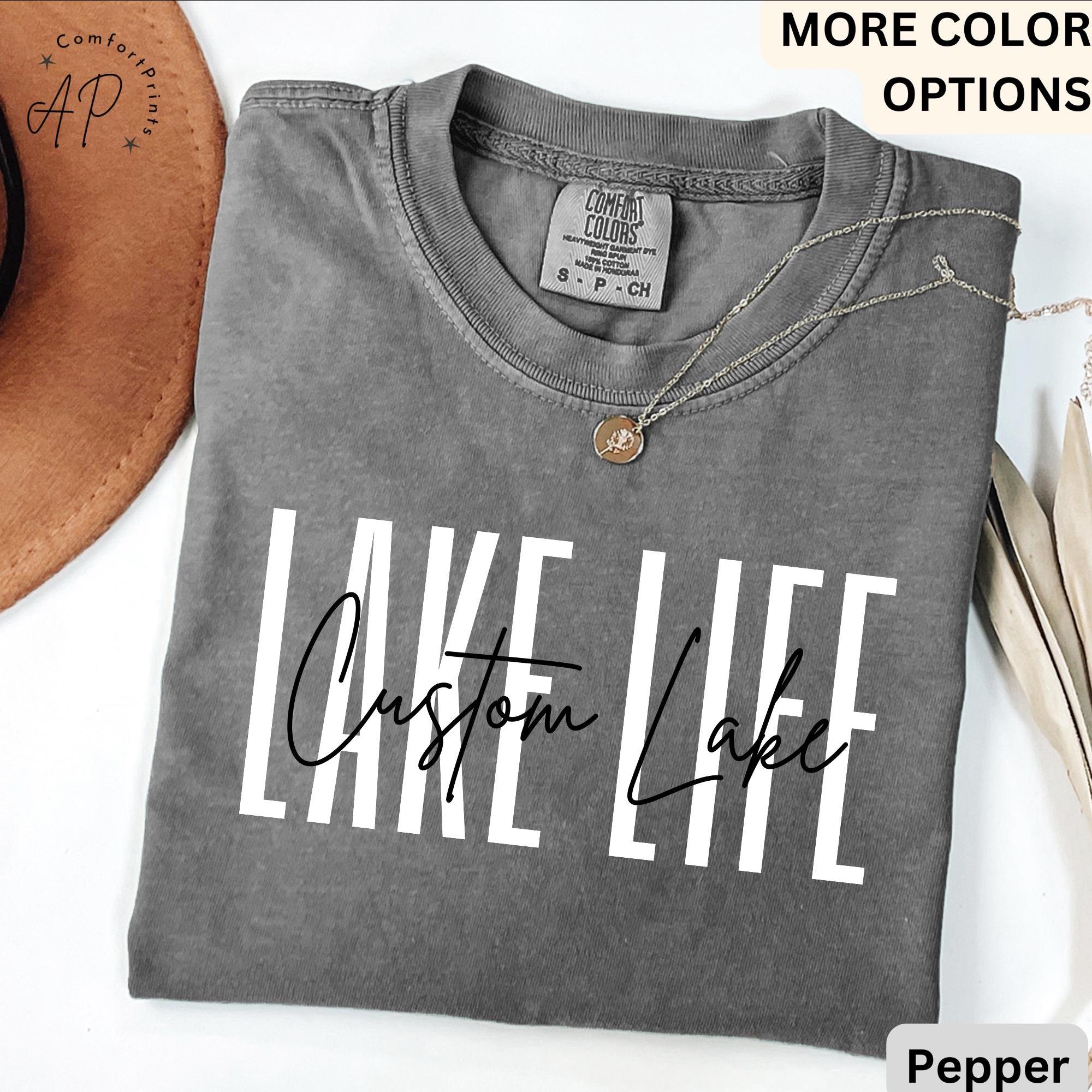 Custom Lake Life Comfort Colors T-Shirt, Personalized Lake House Shirt, Summer Vacation Tee