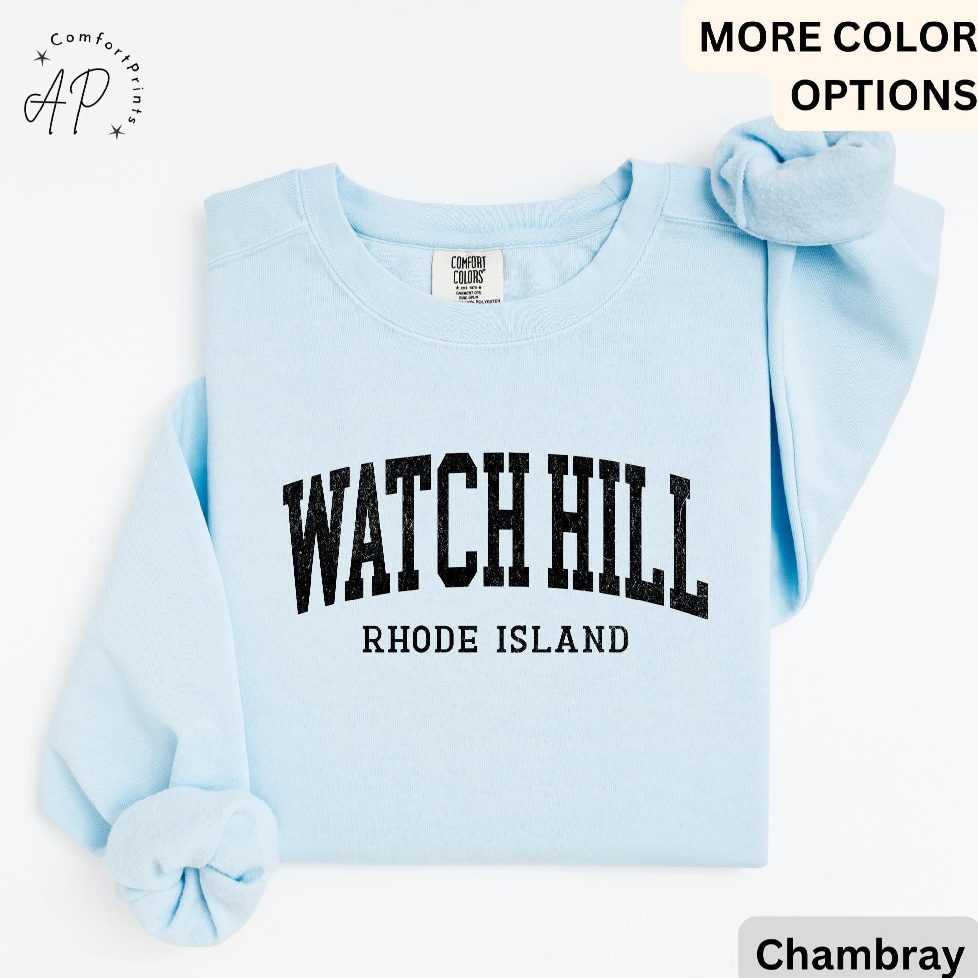 Watch Hill Comfort Colors® Sweatshirt, Watch Hill RI Sweater, Watch Hill Rhode Island T-Shirt, Watch Hill Vacation Long-Sleeve Shirt